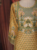 Light Yellow Floral Sequins Embroidered Design Cotton Co-Ord Set