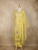 Light Yellow Floral Sequins Embroidered Tissue Silk Salwar Suit with Dupatta