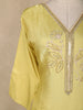 Light Yellow Floral Sequins Embroidered Tissue Silk Salwar Suit with Dupatta