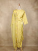 Light Yellow Floral Sequins Embroidered Tissue Silk Salwar Suit with Dupatta