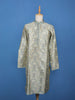 Light Yellow Floral Woven Silk Kurta For Men - Diadem