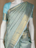 Light Blue Diamond Woven Pure Kanchipuram Silk Saree - Diadem