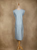 Light Blue Floral Designed Cotton Kurti - Diadem