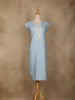 Light Blue Floral Designed Cotton Kurti - Diadem