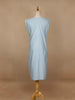 Light Blue Floral Designed Cotton Kurti - Diadem