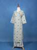Light Blue Floral Designed Cotton Palazzo Salwar Suit - Diadem
