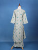 Light Blue Floral Designed Cotton Palazzo Salwar Suit - Diadem