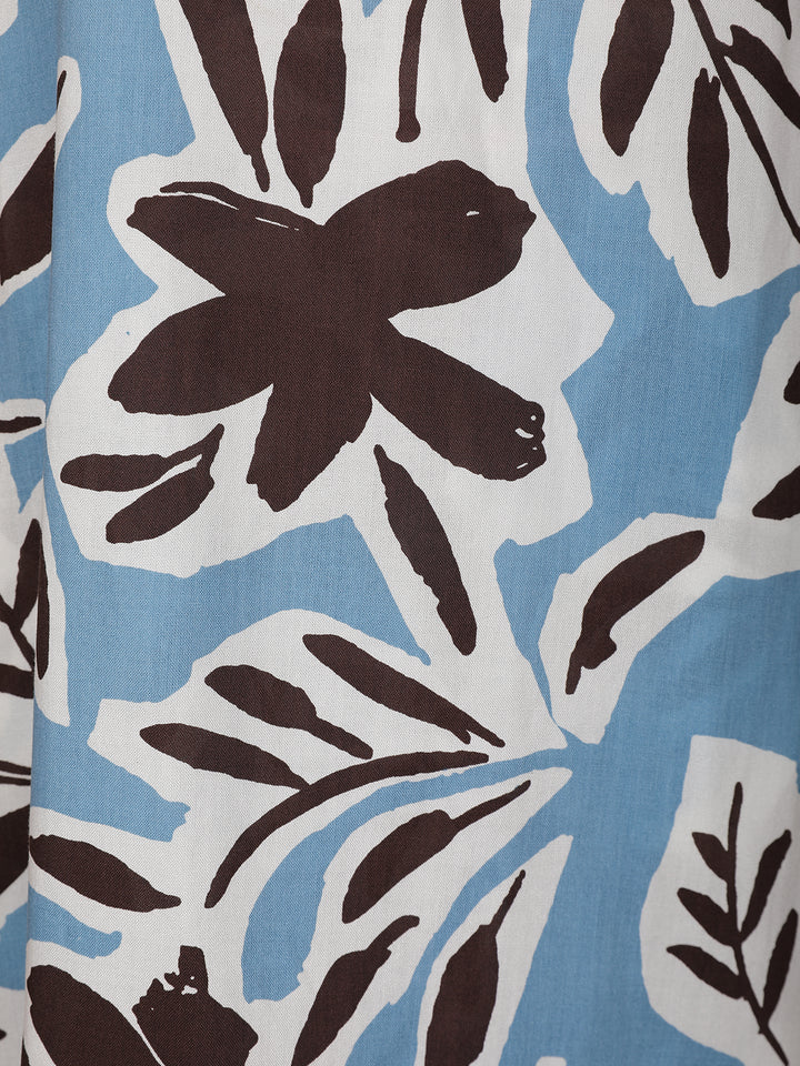Light Blue Floral Designed Cotton Salwar Suit - Diadem