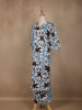 Light Blue Floral Designed Cotton Salwar Suit - Diadem
