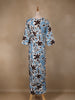 Light Blue Floral Designed Cotton Salwar Suit - Diadem