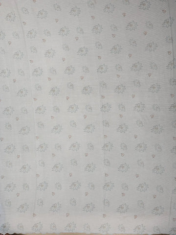 Light Blue Floral Designed Cotton Saree - Diadem