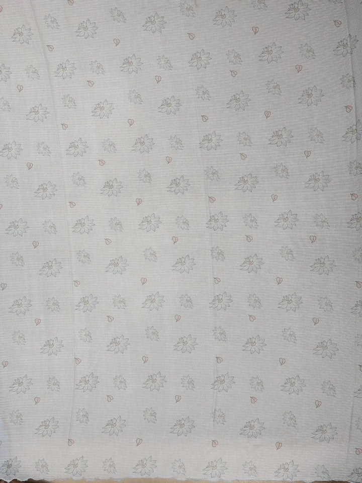 Light Blue Floral Designed Cotton Saree - Diadem