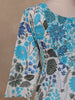 Light Blue Floral Designed Cotton Straight Cut Salwar Suit - Diadem