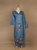 Light Blue Floral Designed Embroidered Georgette Salwar Suit - Diadem