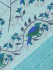 Light Blue Floral Designed Fancy Cotton Saree - Diadem