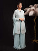 Light Blue Floral Embroidered Georgette Palazzo Salwar Suit