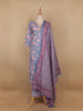 Light Blue Floral Printed Cotton Salwar Suit - Diadem