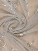 Light Blue Floral Motif Sequin Designed Organza Designer Saree - Diadem