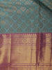 Light Blue Floral Woven Pure Kanchipuram Silk Saree - Diadem