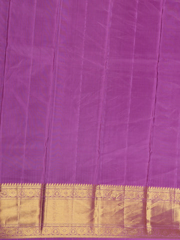 Light Blue Floral Woven Pure Kanchipuram Silk Saree - Diadem
