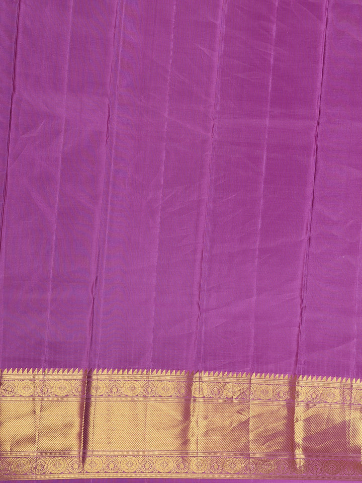 Light Blue Floral Woven Pure Kanchipuram Silk Saree - Diadem
