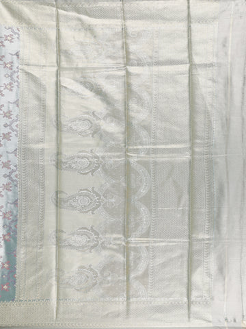 Light Blue Ikat Woven Tissue Silk Saree - Diadem