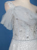Light Blue Net Sequins Embroidery Party Wear Gown