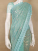 Light Blue Sequin Embellishment Organza Saree - Diadem