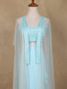 Light Blue Sequins Beaded Embroidery Georgette Palazzo Suit - Diadem