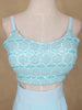 Light Blue Sequins Beaded Embroidery Georgette Palazzo Suit - Diadem