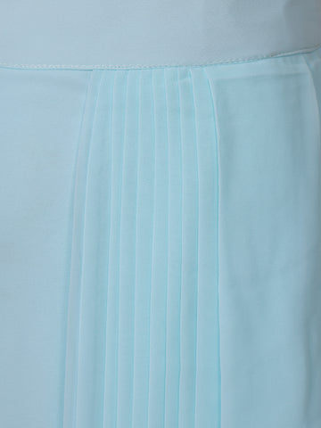 Light Blue Sequins Beaded Embroidery Georgette Palazzo Suit - Diadem