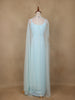 Light Blue Sequins Beaded Embroidery Georgette Palazzo Suit - Diadem