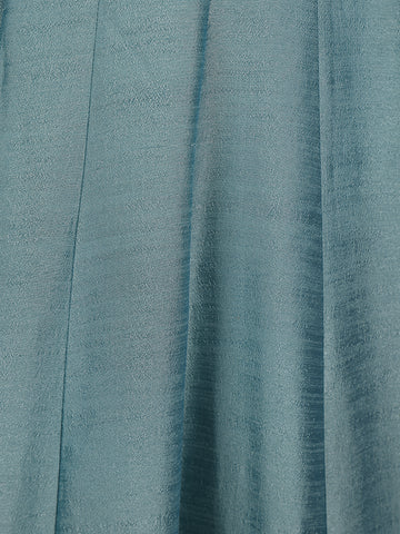 Light Blue Sequins Designed Floral Print Tussar Silk Salwar Suit - Diadem