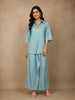 Light Blue Solid Design Cotton Co-Ord Set