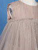 Beige Floral Design Sequins Work Net Gown