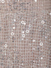 Beige Floral Design Sequins Work Net Gown