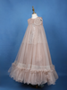 Beige Floral Design Sequins Work Net Gown