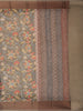 Light Brown Floral Designed Chanderi Cotton Saree - Diadem