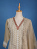 Light Brown Floral Designed Cotton Salwar Suit
