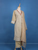 Light Brown Floral Designed Cotton Salwar Suit