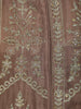 Light Brown Floral Embroidered Cotton Lehenga - Diadem