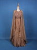 Light Brown Sequins Beaded Neted Lehenga Paired with Dupatta