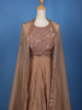 Light Brown Sequins Beaded Neted Lehenga Paired with Dupatta