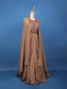 Light Brown Sequins Beaded Neted Lehenga Paired with Dupatta