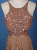 Light Brown Sequins Beaded Neted Lehenga Paired with Dupatta