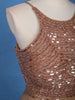 Light Brown Sequins Beaded Neted Lehenga Paired with Dupatta