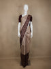 Light Brown Stripes And Floral Woven Pure Kanchipuram Silk Saree - Diadem