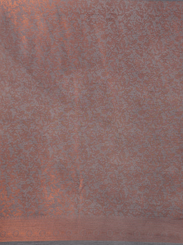 Light Copper Floral Designed Soft Silk Saree - Diadem
