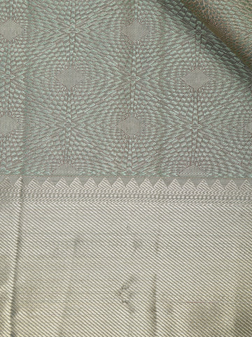 Light Green Abstract Woven Pure Kanchipuram Silk Saree - Diadem