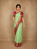 Light Green Butta Woven Design Kanchipuram Silk Saree with Contrast Zari Border